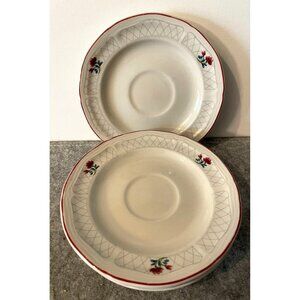 4 Vintage Tienshan Stoneware Saucers Country Fleur  #2031